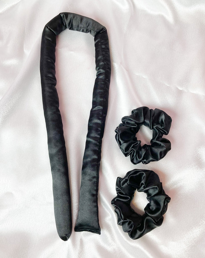 JET BLACK - SATIN HEATLESS CURLER (PREORDER)